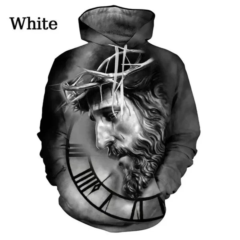 cross jesus christian hoodie print