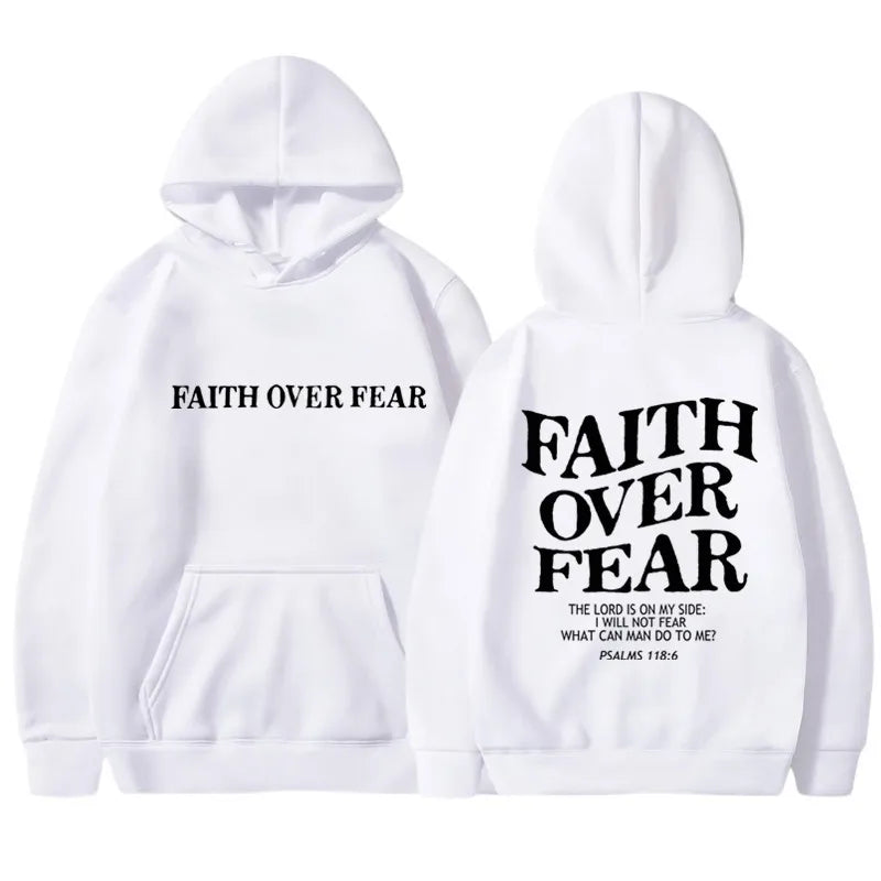 faith over fear  christian hoddie print