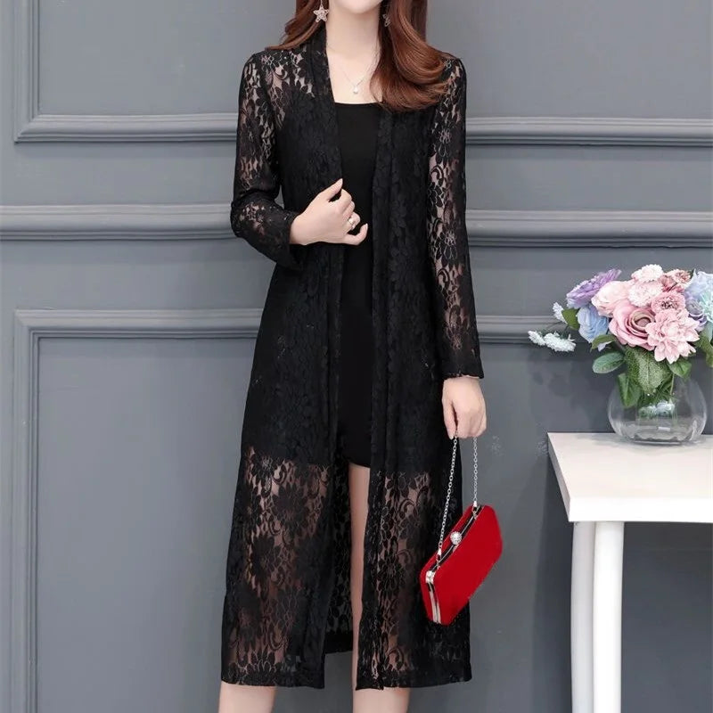 women lace cardigan mid-length summer