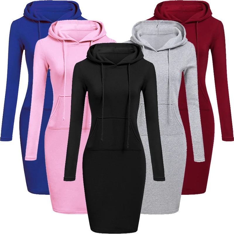 ladies dress autumn  hooded dresses hoodies