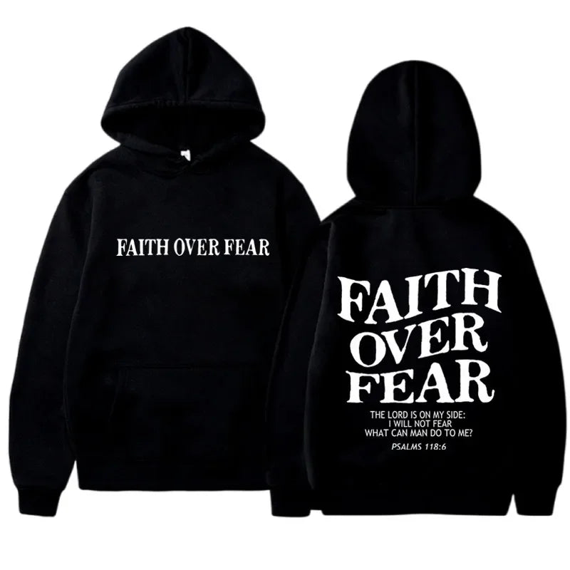 faith over fear  christian hoddie print