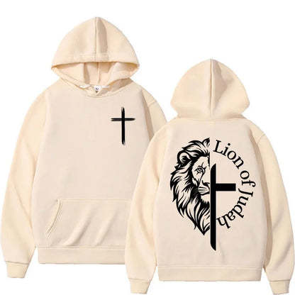 Lion of Judah Aesthetic Christian Hoodie Print