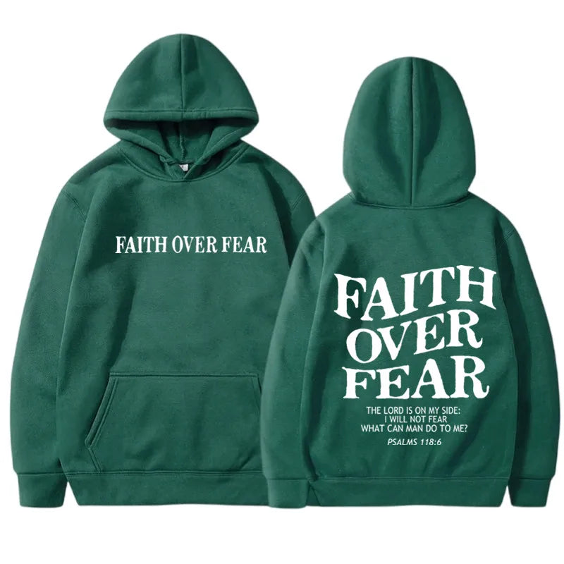 faith over fear  christian hoddie print