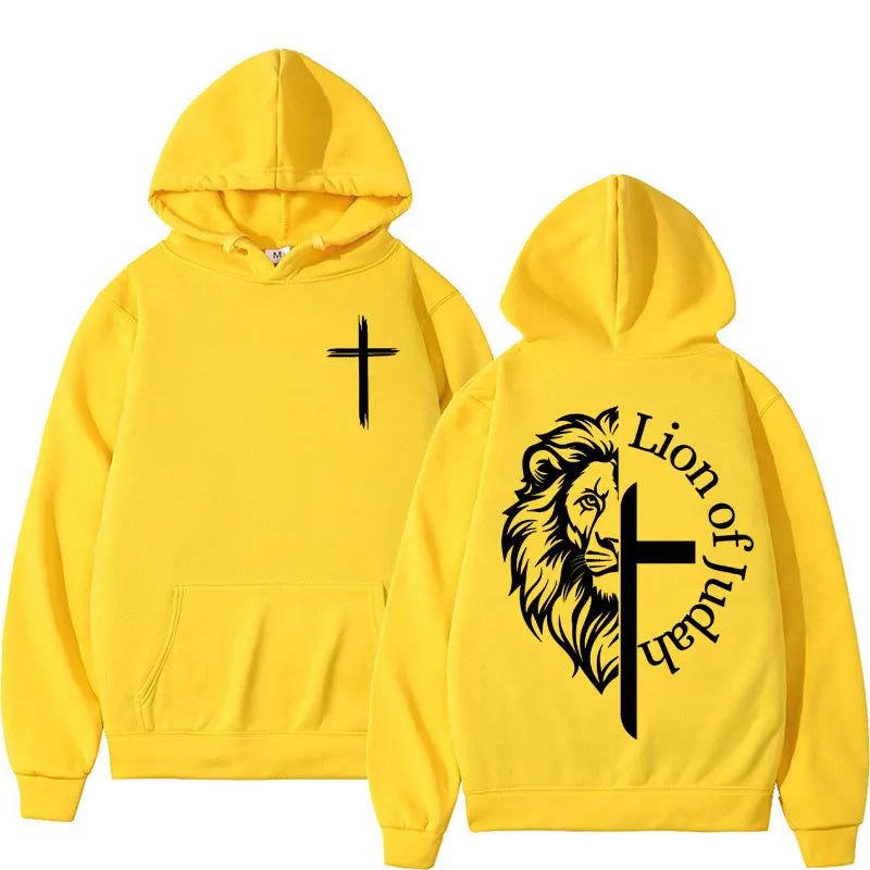 lion of judah aesthetic christian hoodie print