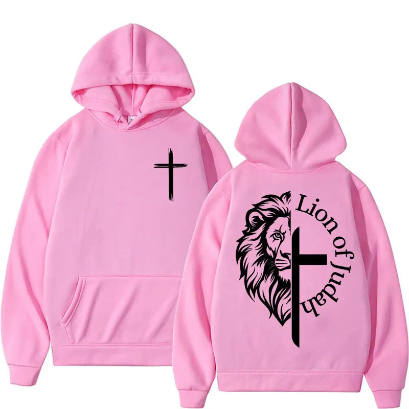 lion of judah aesthetic christian hoodie print