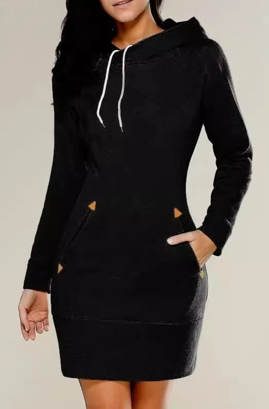 women's dresses hot selling hooded zipper pullover