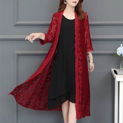 Women Lace Cardigan Mid-length Summer