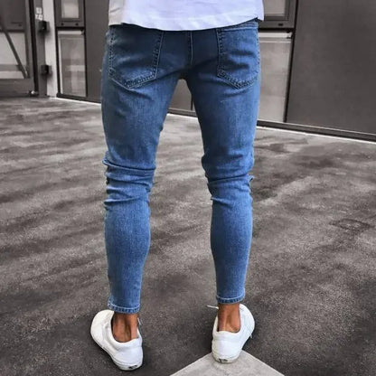 Amazon Hip Hop Slim Fit Ripped Wide Foot Denim