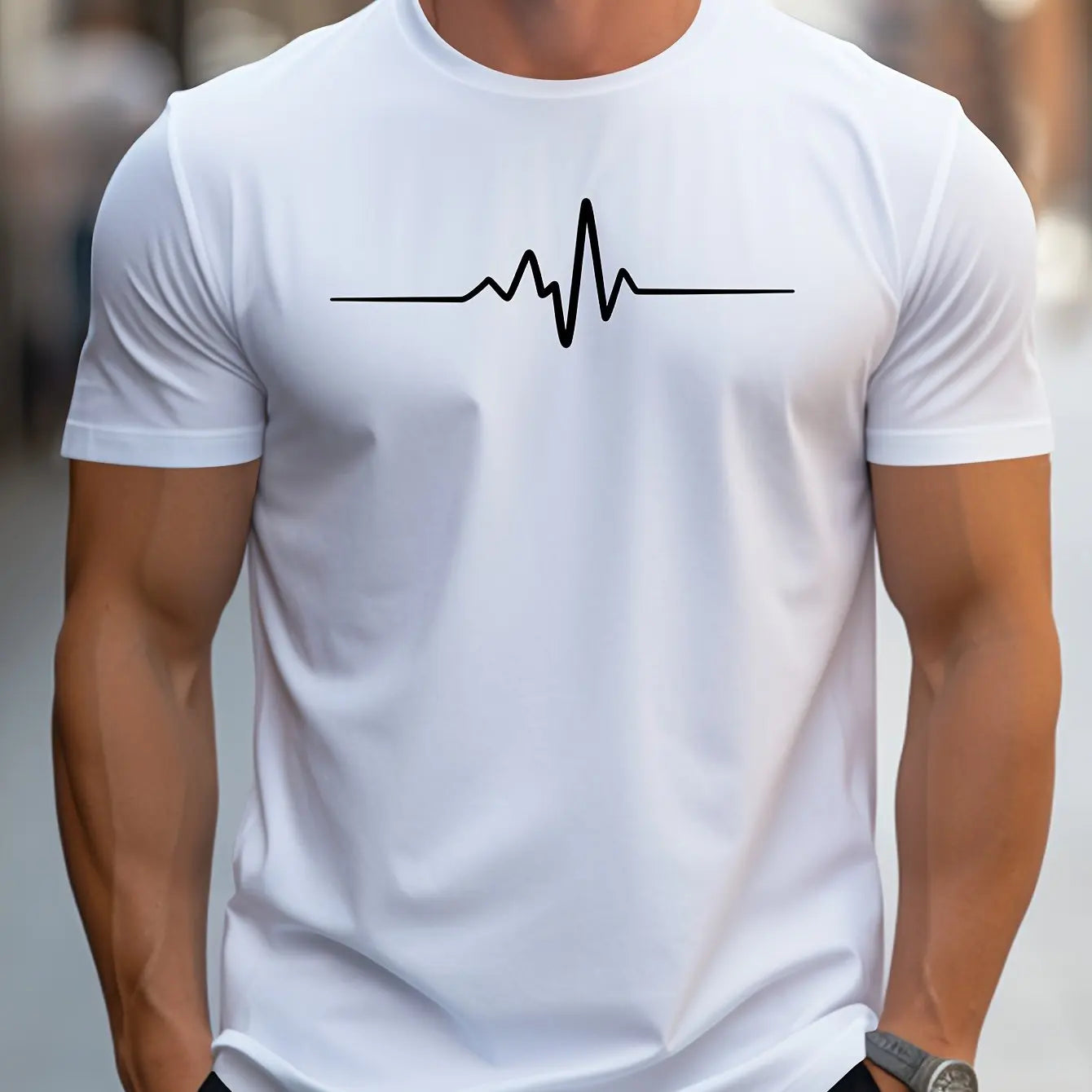 men's 100% cotton summer loose size creative graphic printed slim fit casual sports round neck short sleeved t-shirt top