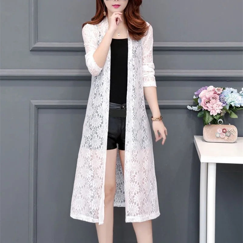 women lace cardigan mid-length summer