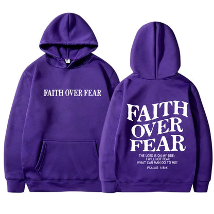 Faith Over Fear  Christian Hoddie Print