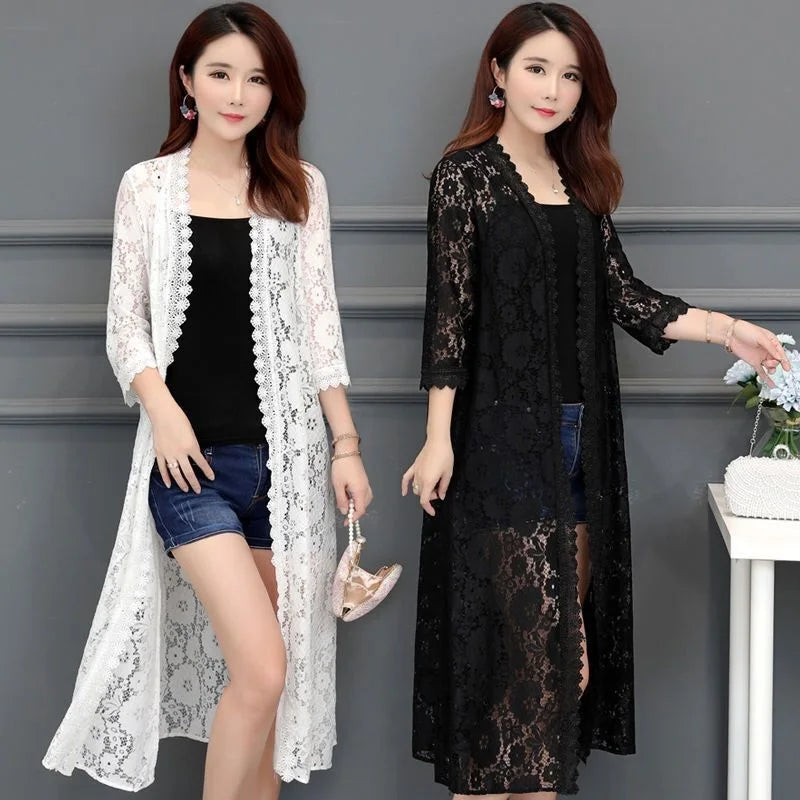 women lace cardigan mid-length summer