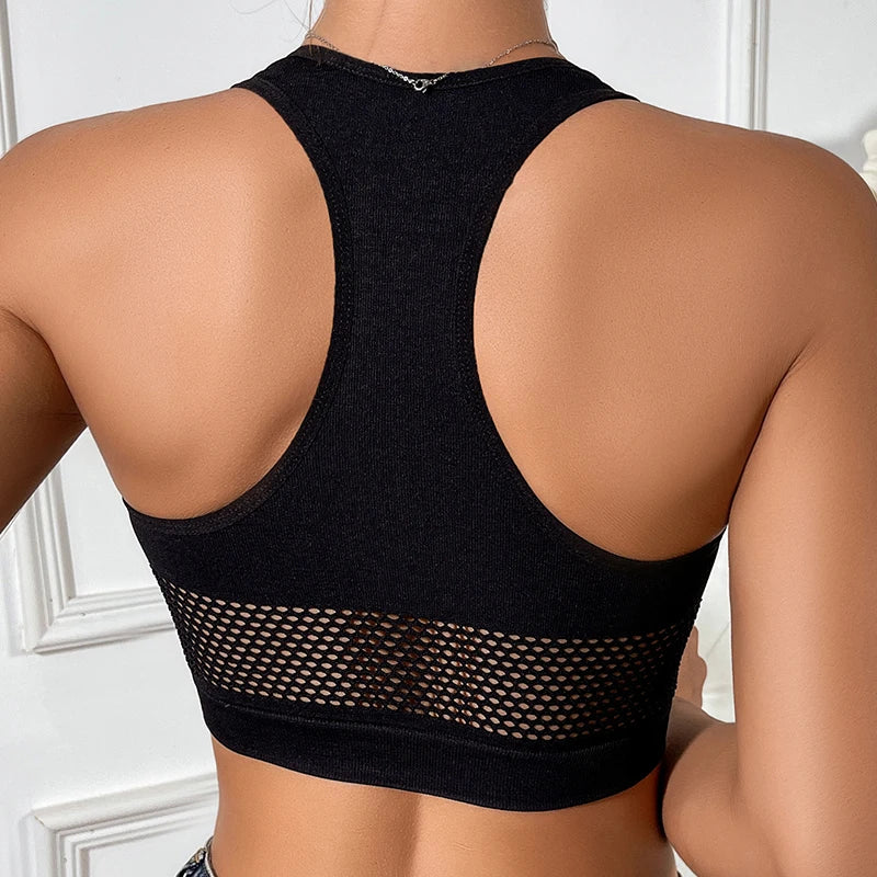 fitness women sexy tank tops yoga/gym/casual fishnet