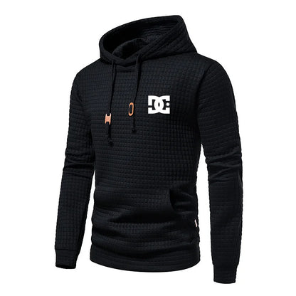 DC Letter Printed Casual Large Pocket Hoodie Pullover