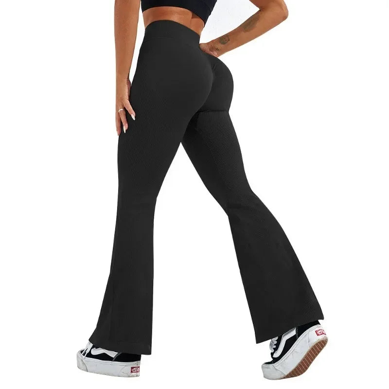 fitness women sexy slim flared yoga/gym pants