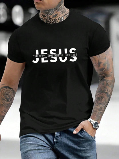 Jesus Men Cotton Tshirt Luxury Brand Fashion Big Size Top Casual Short Sleeve Streetwear Classic Print New Arrival Tee S-4XL