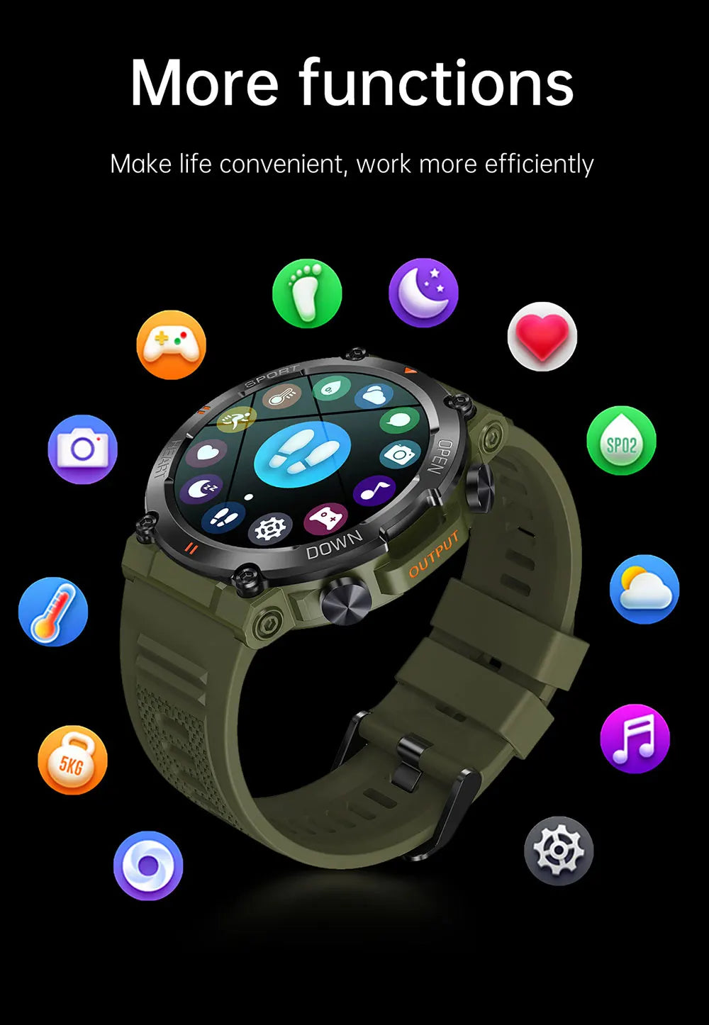 smart watch mevaden 1.39 inch hd bluetooth call