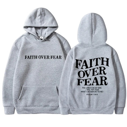 Faith Over Fear  Christian Hoddie Print