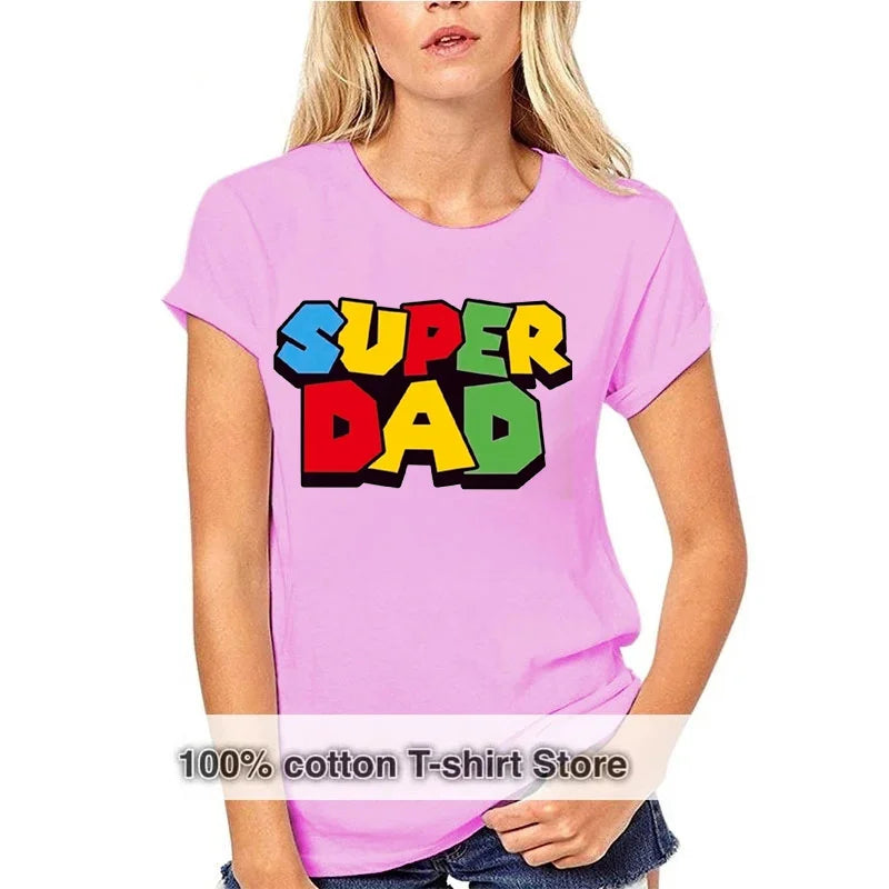 2024 new super dad summer cotton t-shirt super dad men's and women's t shirt father's day gift family couple outfit love shirt