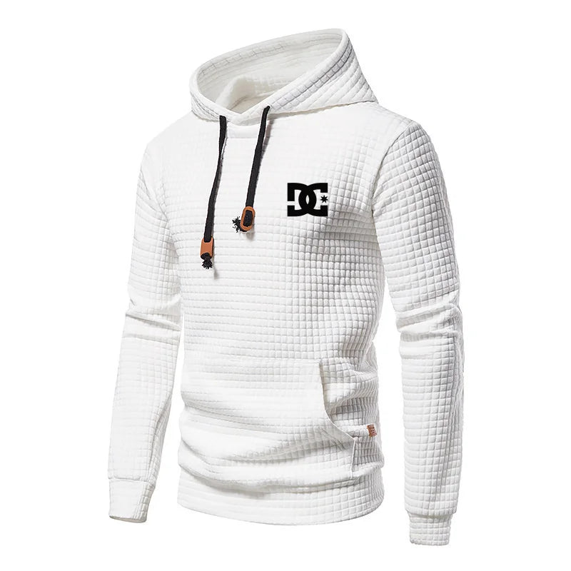 dc letter printed casual large pocket hoodie pullover