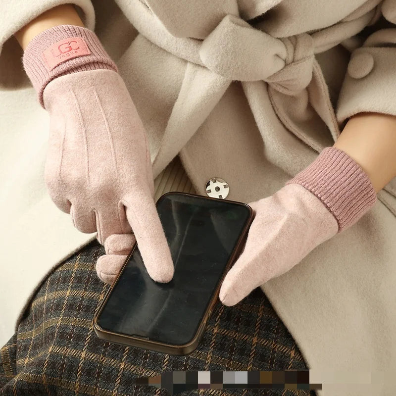 winter cashmere touch screen gloves