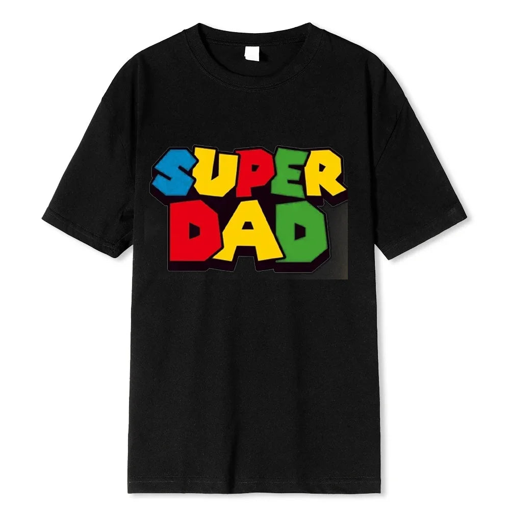 2024 new super dad summer cotton t-shirt super dad men's and women's t shirt father's day gift family couple outfit love shirt