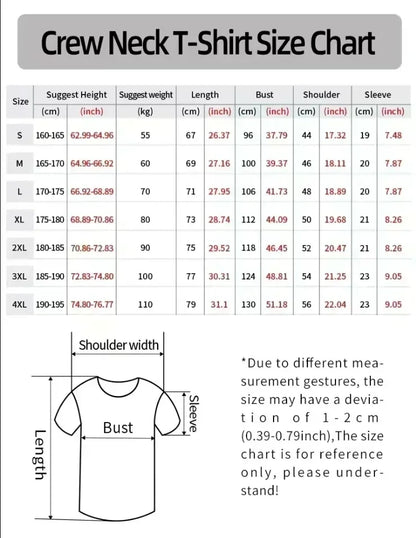 Personality Pattern Printed Cotton T-Shirt Man Fashion Couple Clothes Personalized Pattern Short Sleeve Crew Neck High Quality