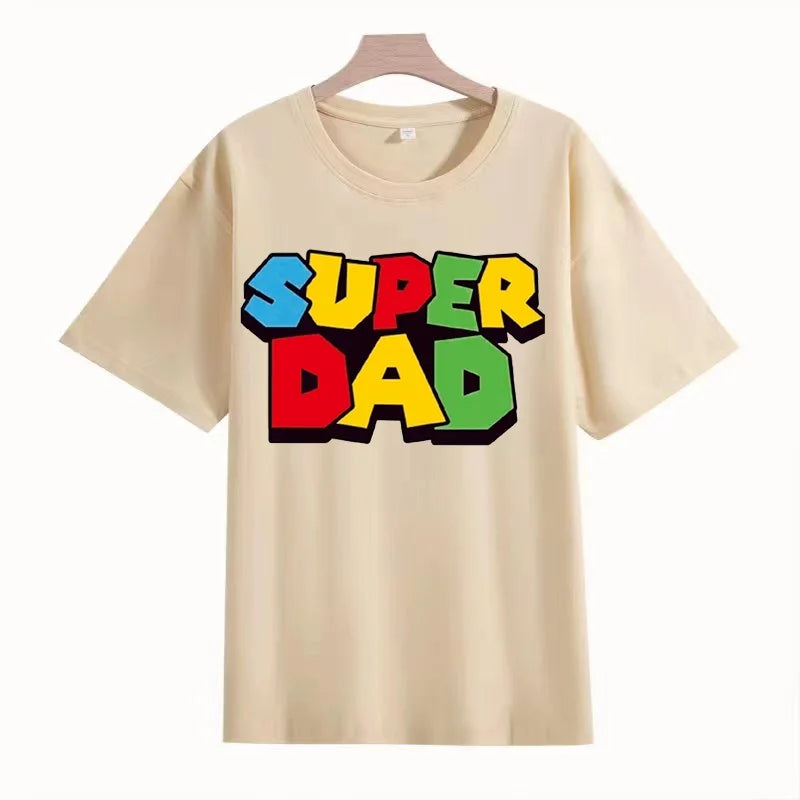 2024 new super dad summer cotton t-shirt super dad men's and women's t shirt father's day gift family couple outfit love shirt