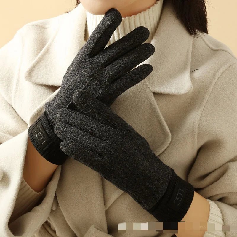 winter cashmere touch screen gloves