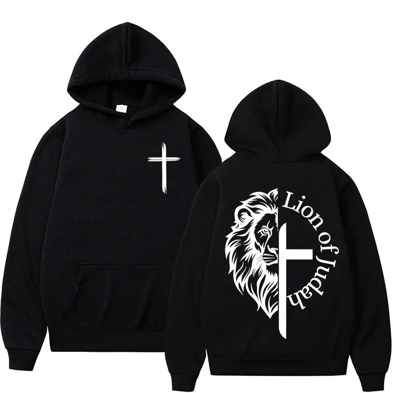 lion of judah aesthetic christian hoodie print