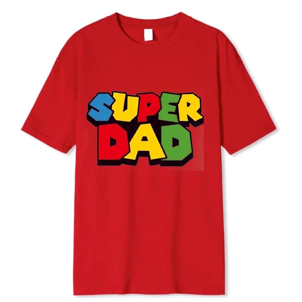 2024 new super dad summer cotton t-shirt super dad men's and women's t shirt father's day gift family couple outfit love shirt