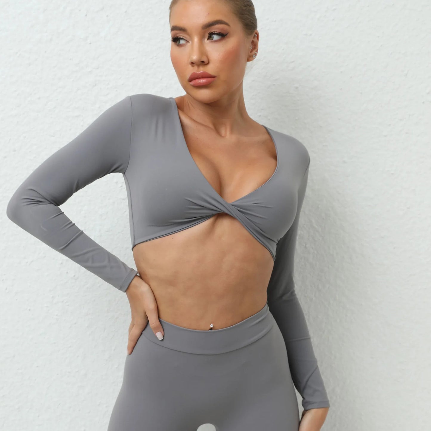 fitness women long sleeve sexy bra push up yoga/gym