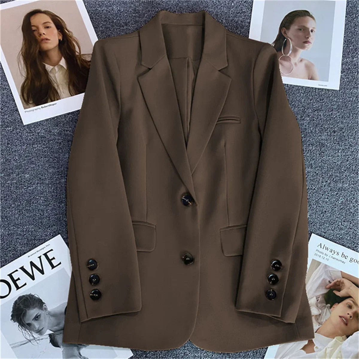 jacket in korean fashion small suit top brown suit