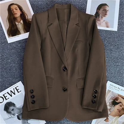 Jacket in Korean Fashion Small Suit Top Brown Suit