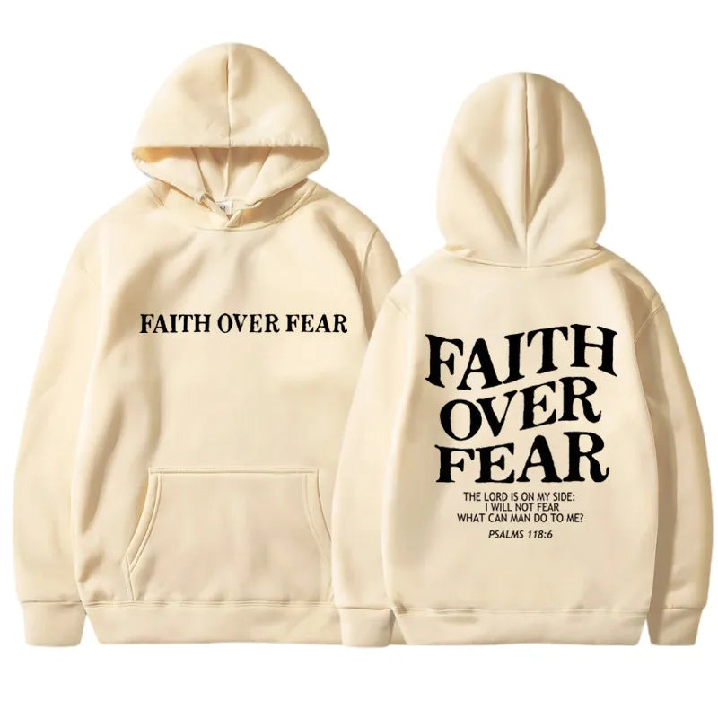 faith over fear  christian hoddie print