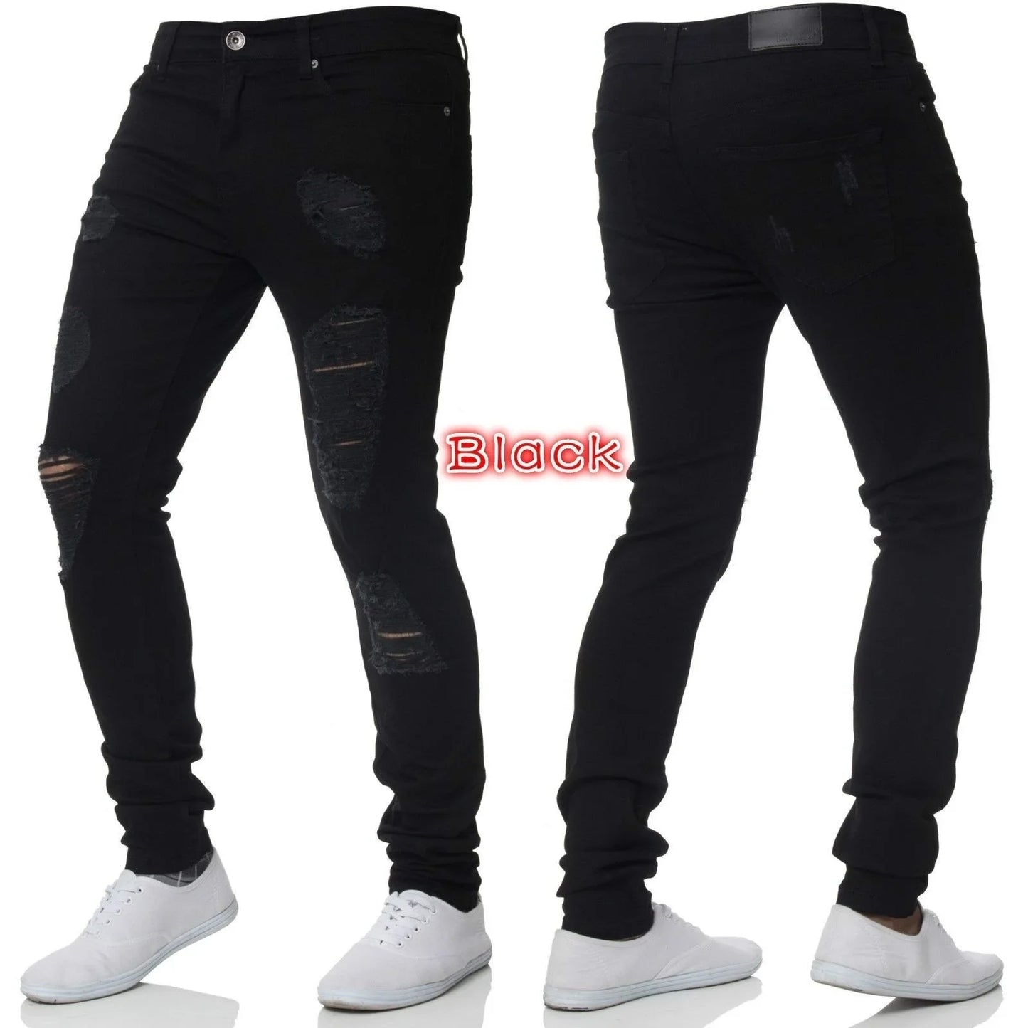 amazon hip hop slim fit ripped wide foot denim