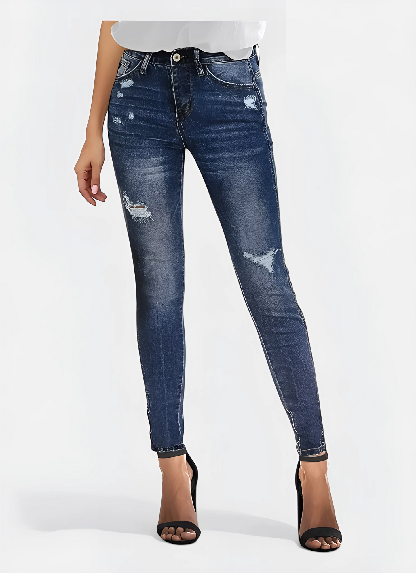 Saleni Skinny Ripped Denim Jeans