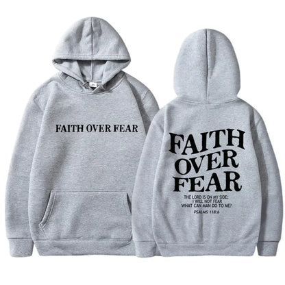 Faith Over Fear  Christian Hoddie Print