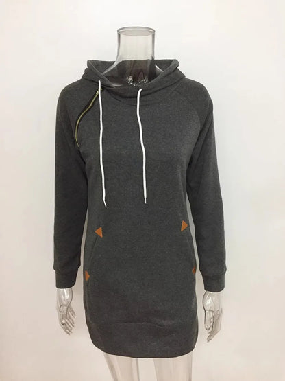 Women's Dresses hot selling hooded zipper pullover