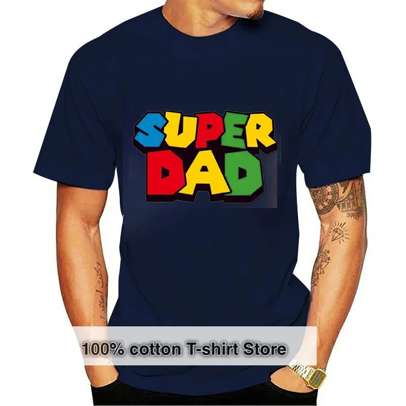 2024 new super dad summer cotton t-shirt super dad men's and women's t shirt father's day gift family couple outfit love shirt