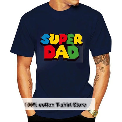 2024 New Super Dad Summer Cotton T-Shirt Super Dad Men's And Women's T Shirt Father's Day Gift Family Couple Outfit Love Shirt