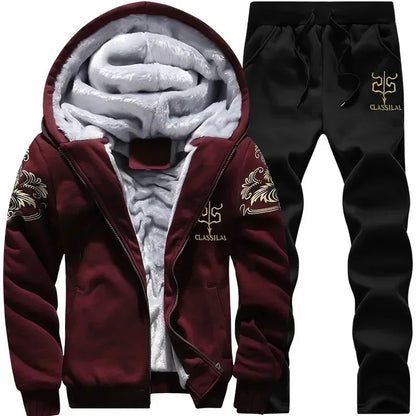 Winter Thick Sports Suit Tracksuit Hooded