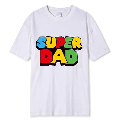 2024 New Super Dad Summer Cotton T-Shirt Super Dad Men's And Women's T Shirt Father's Day Gift Family Couple Outfit Love Shirt