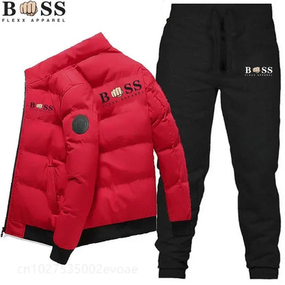 Fashion Warm Windproof Polyester Zipper Jacket and Pants