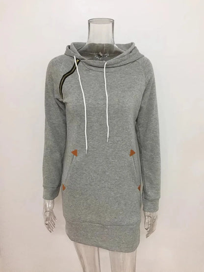 Women's Dresses hot selling hooded zipper pullover