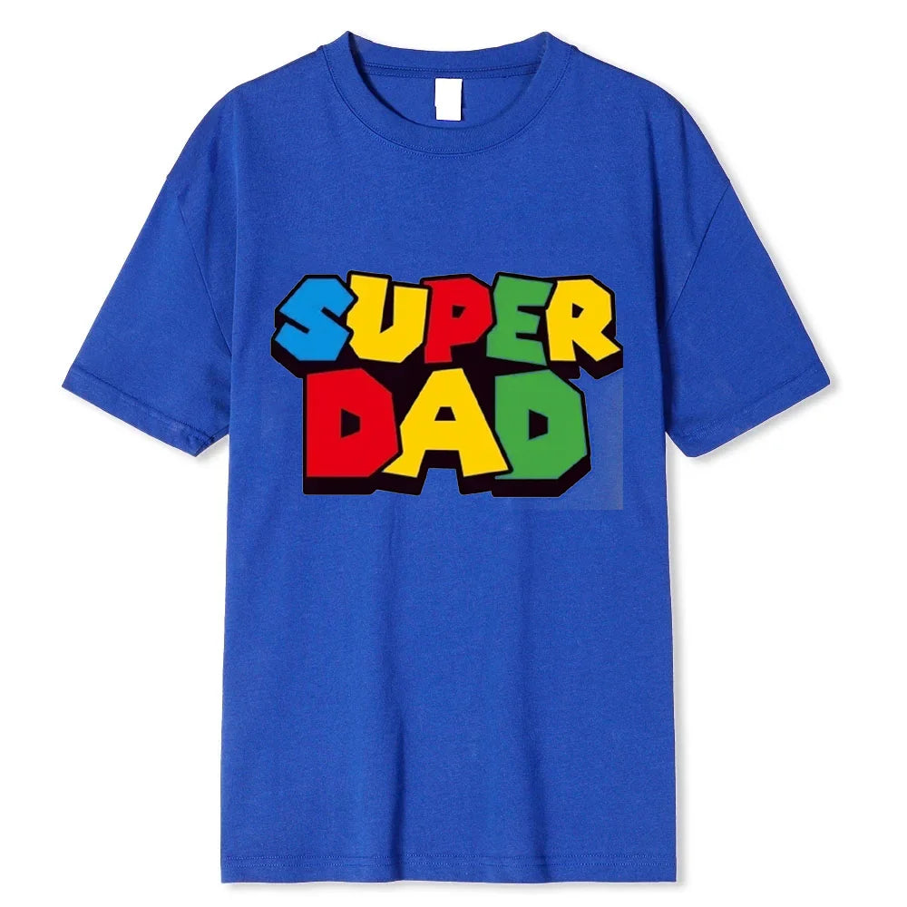 2024 new super dad summer cotton t-shirt super dad men's and women's t shirt father's day gift family couple outfit love shirt