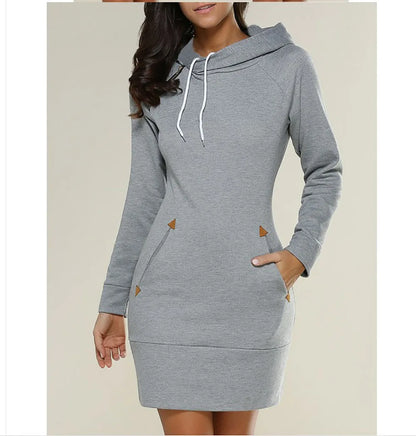 Women's Dresses hot selling hooded zipper pullover