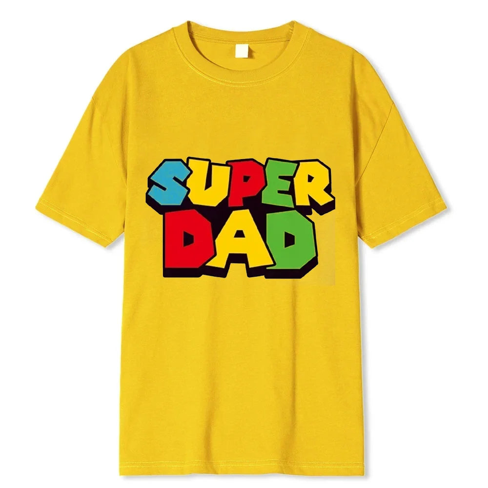 2024 new super dad summer cotton t-shirt super dad men's and women's t shirt father's day gift family couple outfit love shirt