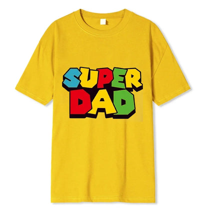 2024 New Super Dad Summer Cotton T-Shirt Super Dad Men's And Women's T Shirt Father's Day Gift Family Couple Outfit Love Shirt