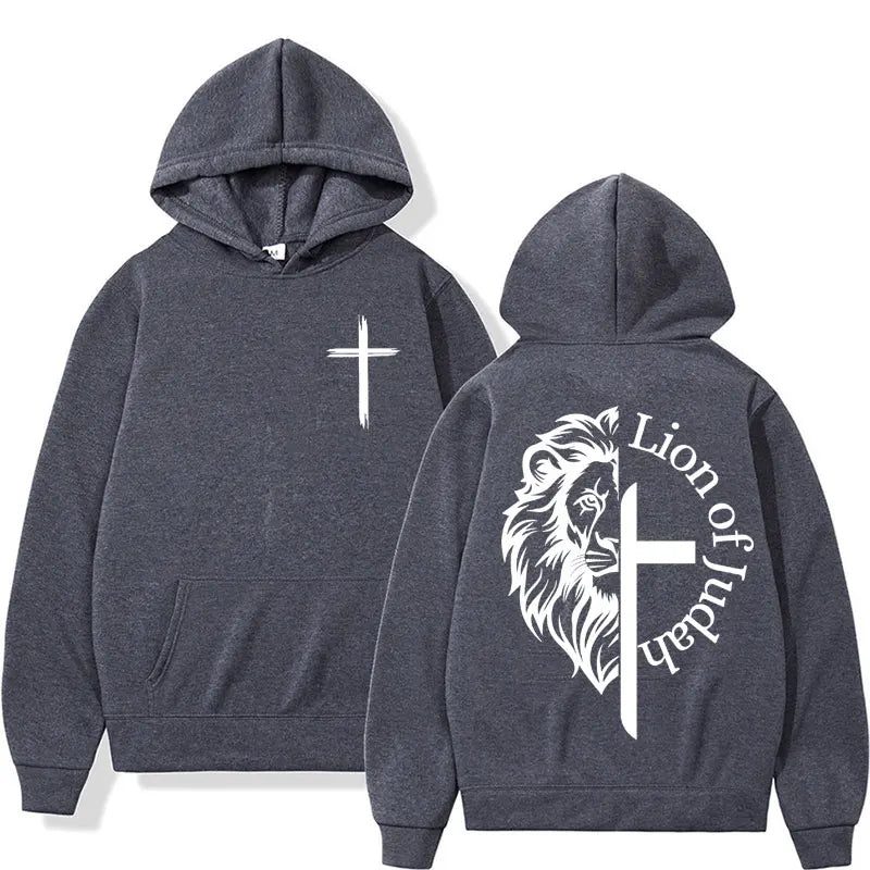 lion of judah aesthetic christian hoodie print